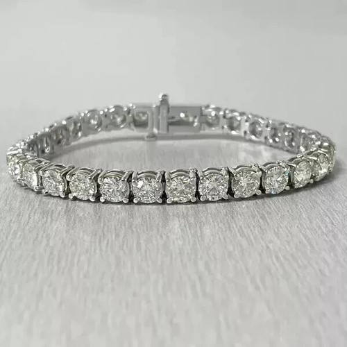 8Ct Round Cut Lab Created Diamond Women's Tennis Bracelet 14K White