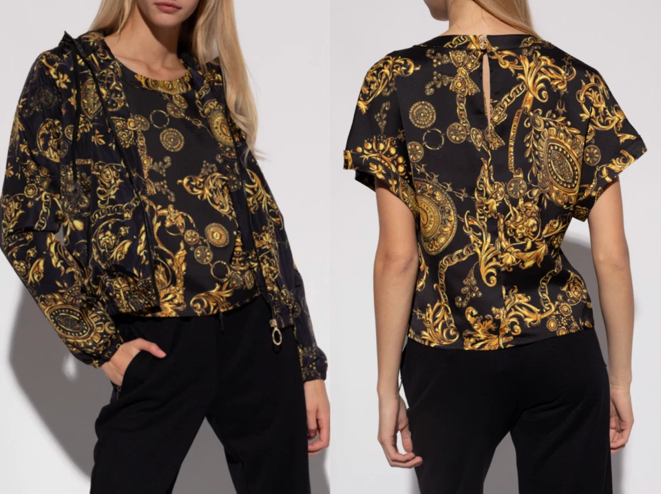 VERSACE JEANS COUTURE PATTERNED Barock Top Bluse Shirt T-shirt Iconic New Hot S