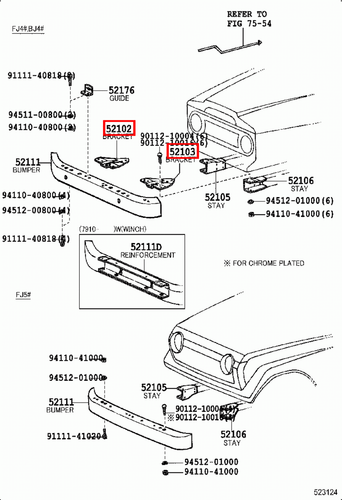 Genuine Toyota LandCruiser HJ45 FJ45 FJ43 FJ42 FJ40 BJ46 Front Bumper Bracket x2 - Picture 6 of 8