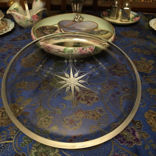 Vintage Art Glass Platter Decorated w/6 Pointed Star Signed by Artist! - Photo 10/10