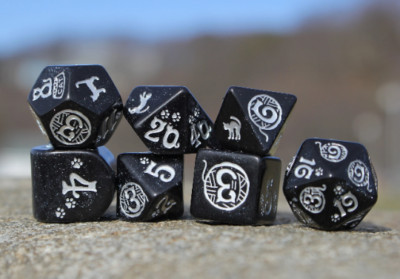 CATS Dice Set: Waffle - 7 Piece Tabletop 5e Pathfinder Gaming D&D RPG Dice Set