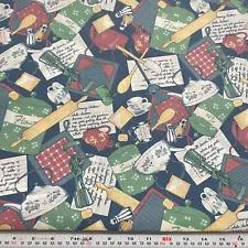 Vtg 1993 Fabric Traditions Recipes Baking Cotton Blend Fabric by the HALF YARD