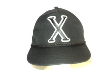 Malcolm X Cap Vintage Black Outlined X Unstructured Rope Trim, Yupoong Snap Back
