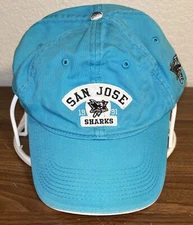 VINTAGE 1991 Drew Pearson Marketing NHL SAN JOSE SHARKS Adjustable Teal Hat Cap