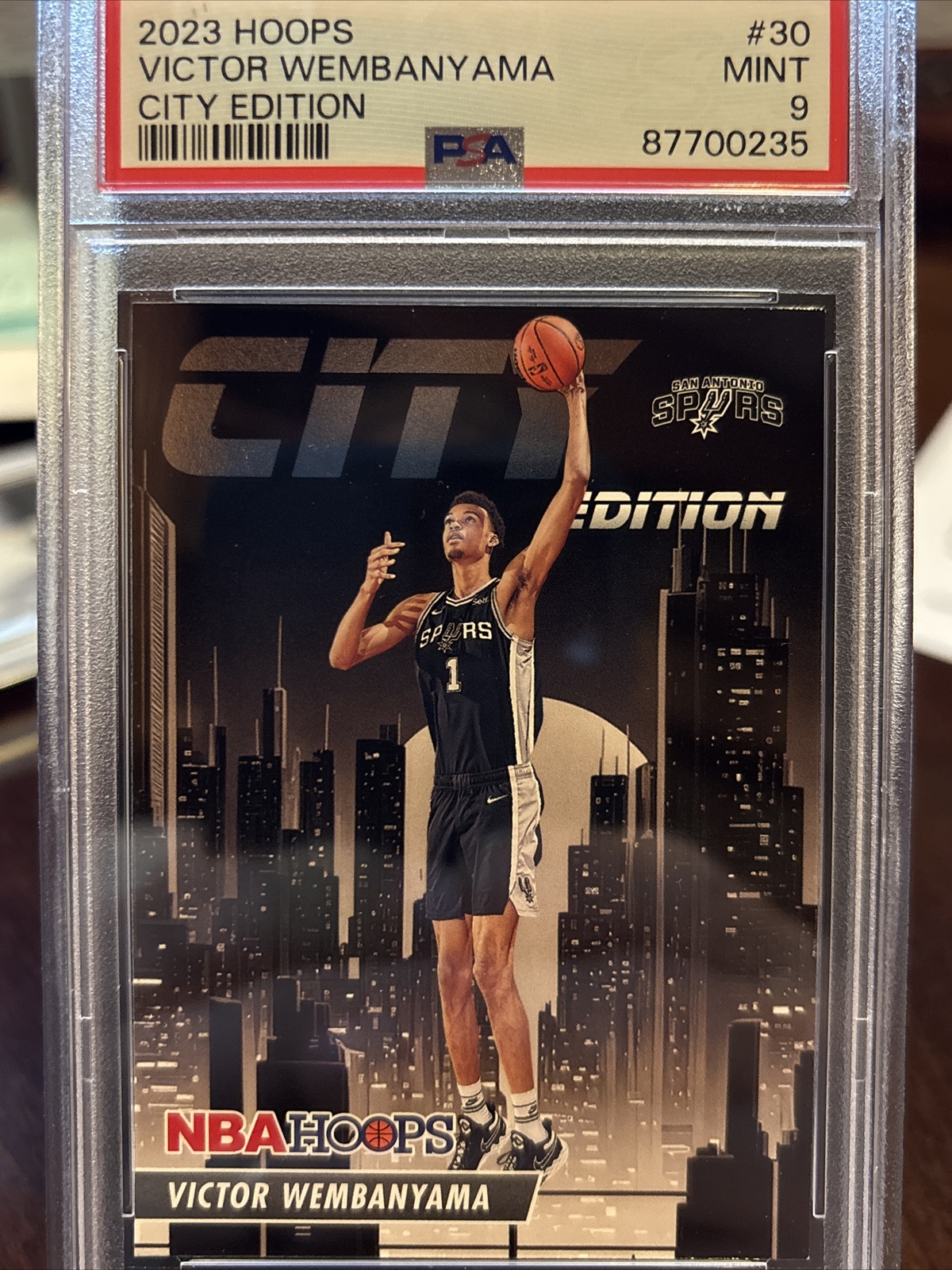 2023 Hoops Victor Wembanyama City Edition #30 PSA 9 MINT Spurs