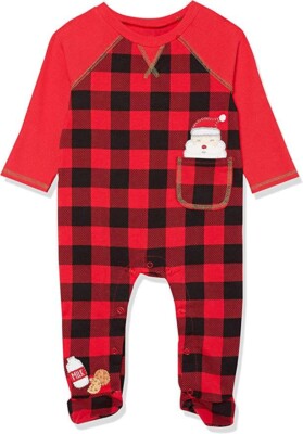 Mudpie - Christmas Santa Sleeper Red/Black 3-6 Months - 11340110
