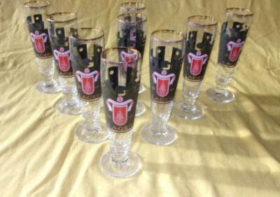 9 seltene Pilsgläser; UBG  `Ulmer Münster Bier´  Lager