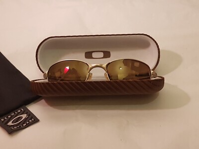 Oakley Big Square Wire Sonnenbrille Platin Gestell Gold Iridium polarisierte Gläser