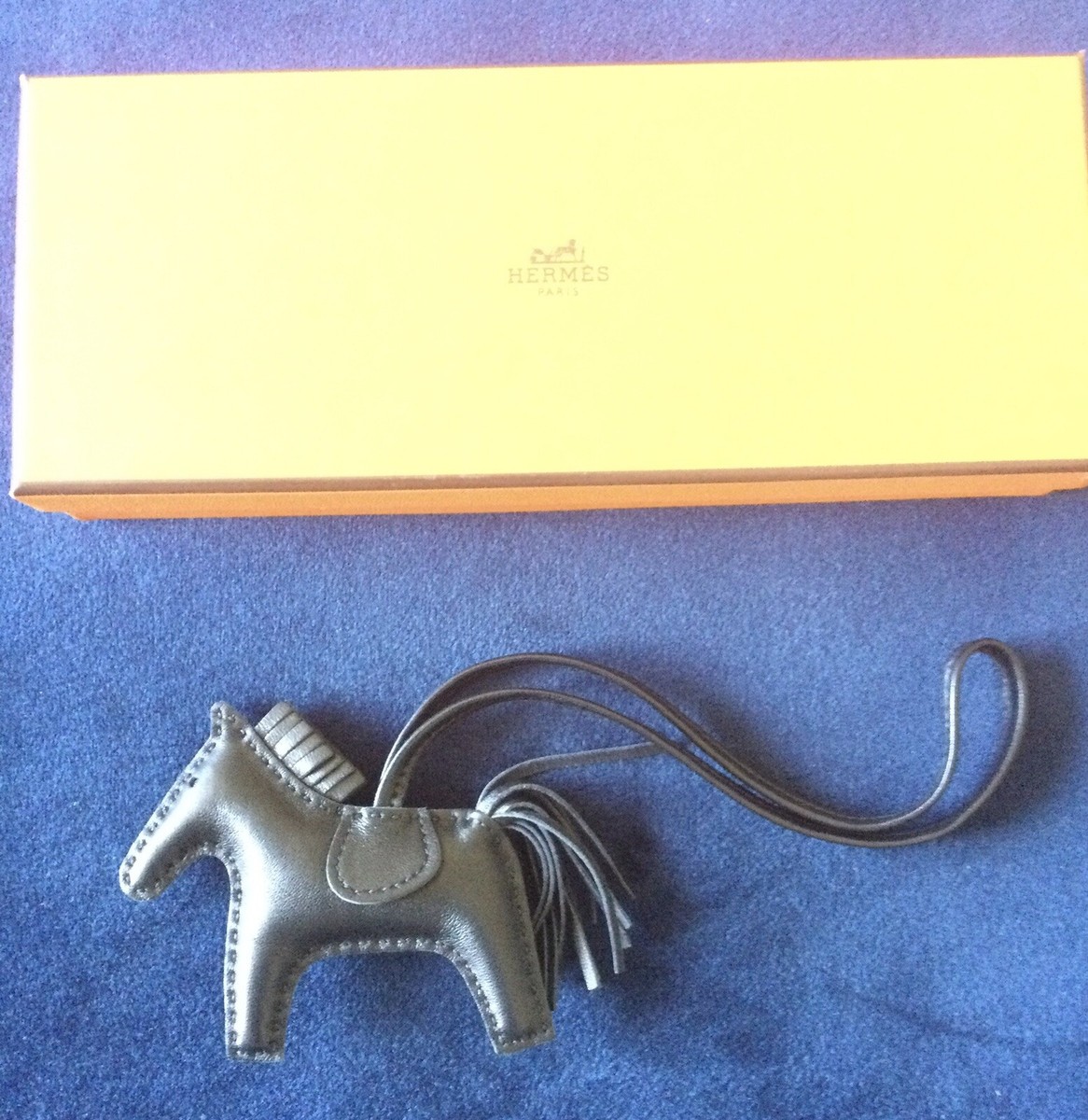 Hermes SO Black Grigri Horse Rodeo Bag Charm PM