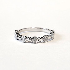 0.50 Carat Moissanite Band Ring 10k  Charles & Colvard