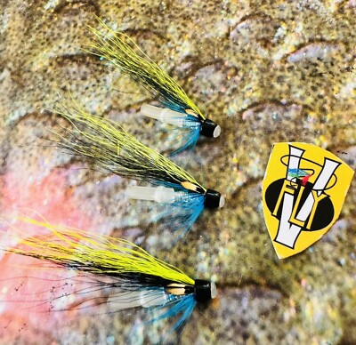 3 V Fly 1/2 Inch Silver Sheep Conehead Salmon Tube Flies & Trebles