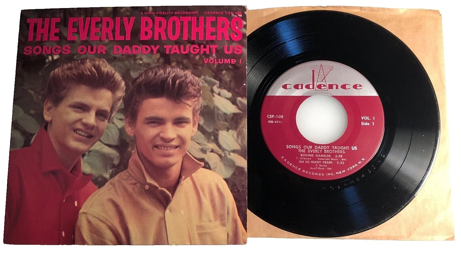 The Everly Brothers 45 RPM Speed Vinyl Records