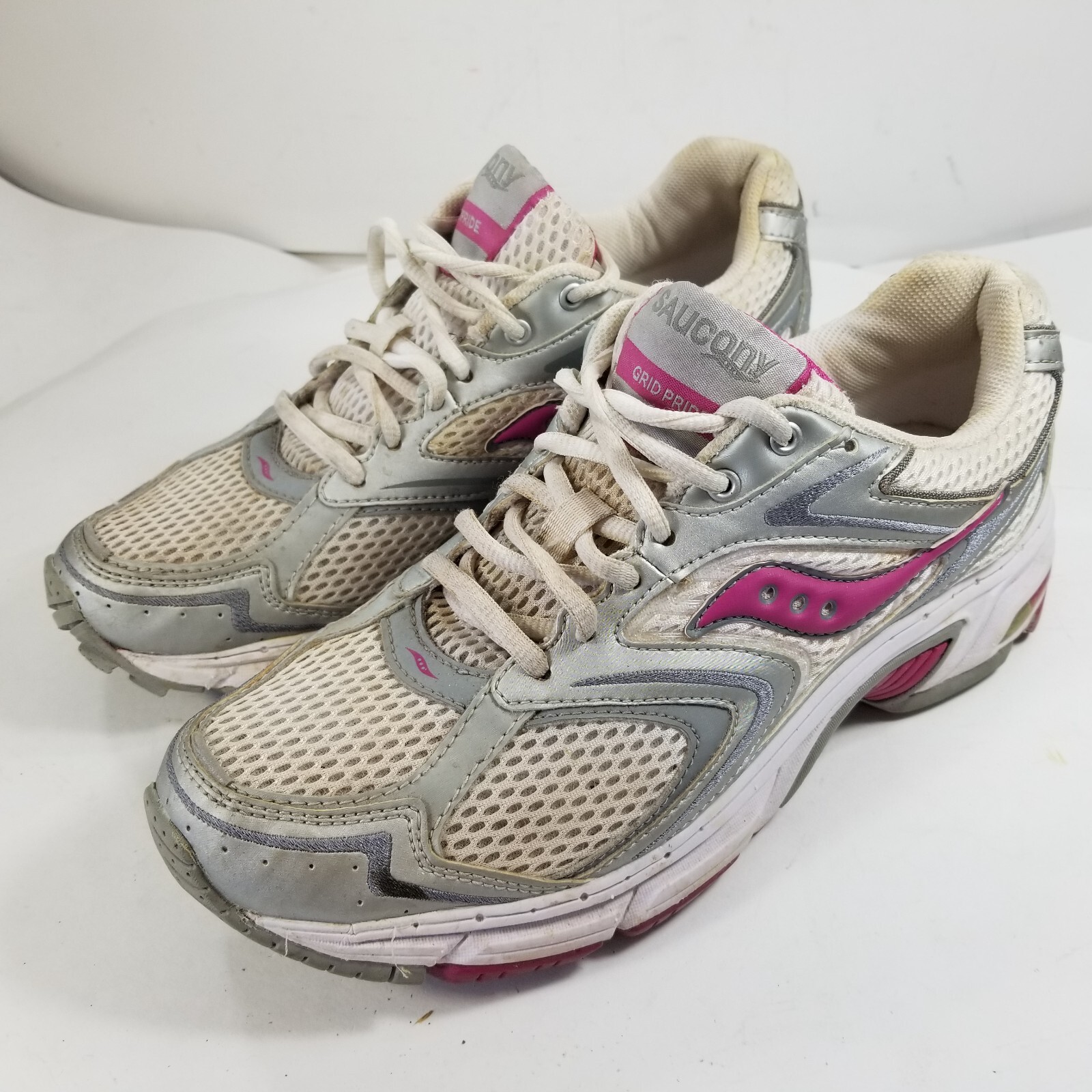 SAUCONY Women's Shoes Grid Pride Running Gray Silver Magenta Size 9.5