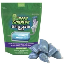 Green Gobbler Septic Tank Treatment Packets | 6 Month Septic Tank Supply |  
