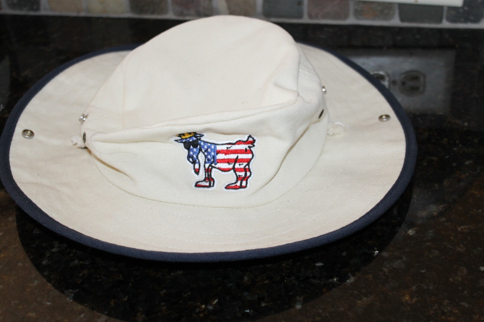 Port Authority White Canvas Safari Bucket Hat Unisex Adult GOAT All American