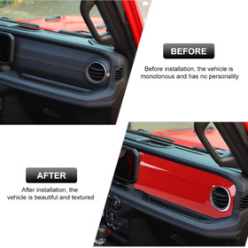 Red Interior Center Console Panel Trim Cover for Jeep Wrangler JL JT 2024+