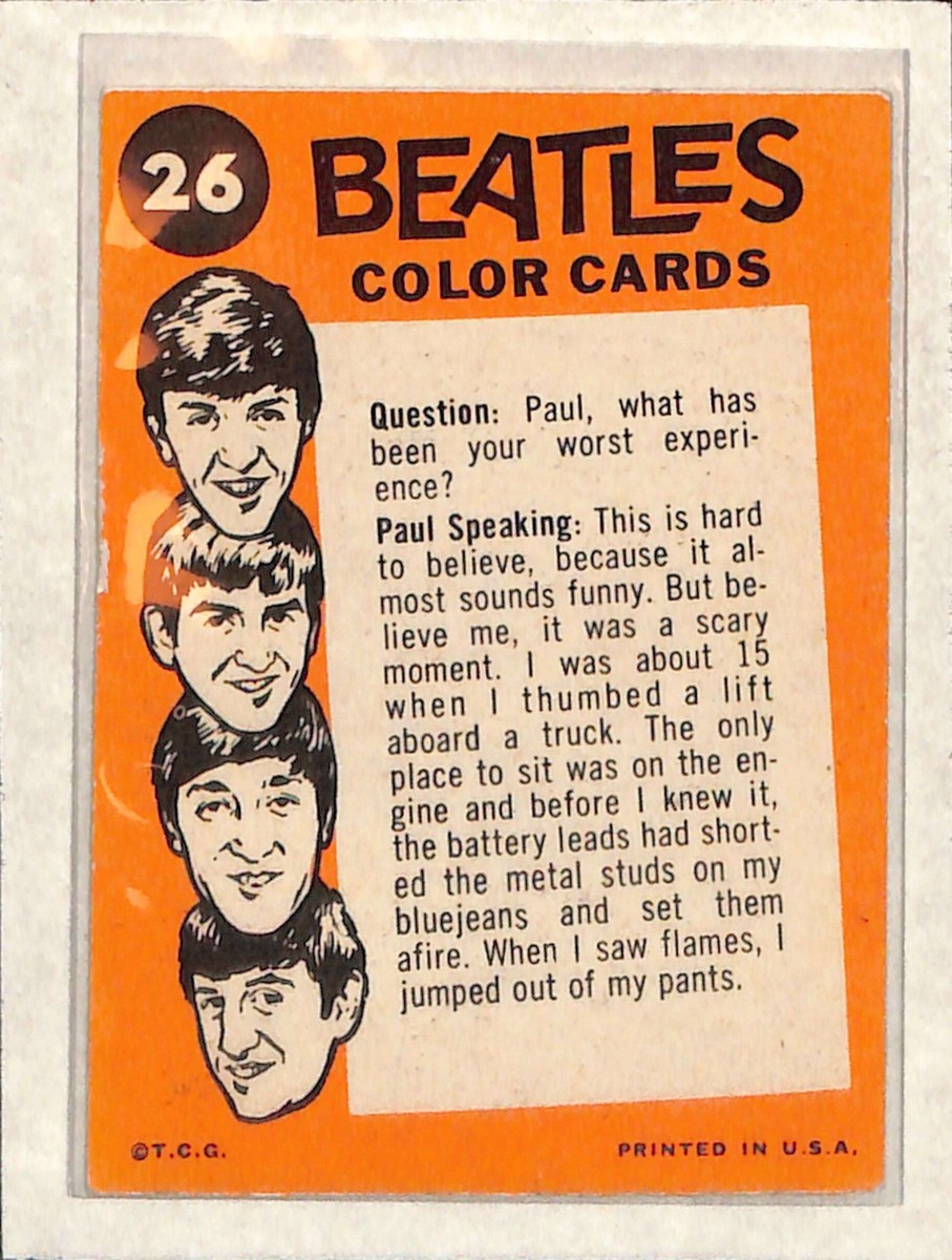 The Beatles ビートルズ Topps 75th Anniversary 1964 Topps #26 George Harrison Beatles Color Cards EX | eBay