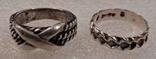 Vintage Sterling Silver Twisted Braided Design Band Rings Signed Designer