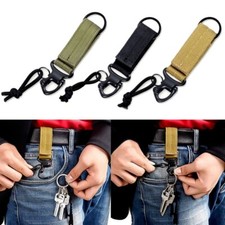 Outdoor Tactical Belt Hanging Carabiner Key Holder Camp Clip Hook Nylon Keychain