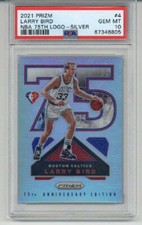 2021 PANINI PRIZM NBA 75TH LOGO SILVER LARRY BIRD CELTICS PSA 10 LOW POP RARE