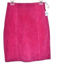 NEW DAVID BENJAMIN PINK GENUINE LEATHER SUEDE FULLY LINED SKIRT SIZE 8