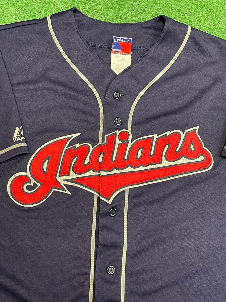 Majestic Cleveland Indians MLB Baseball Jersey Size L/XL Majestic Cleveland Indians MLB Baseball Jersey Size L/XL