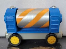 TCY Plastic Orange/Silver Spinning Tanker Train w Coupler Magnets 3.25 X 2 Inch