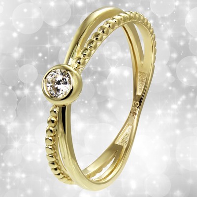 GoldDream Gold Ring Crossed Gr.58 Zirkonia weiß 333er Gelbgold GDR548Y58