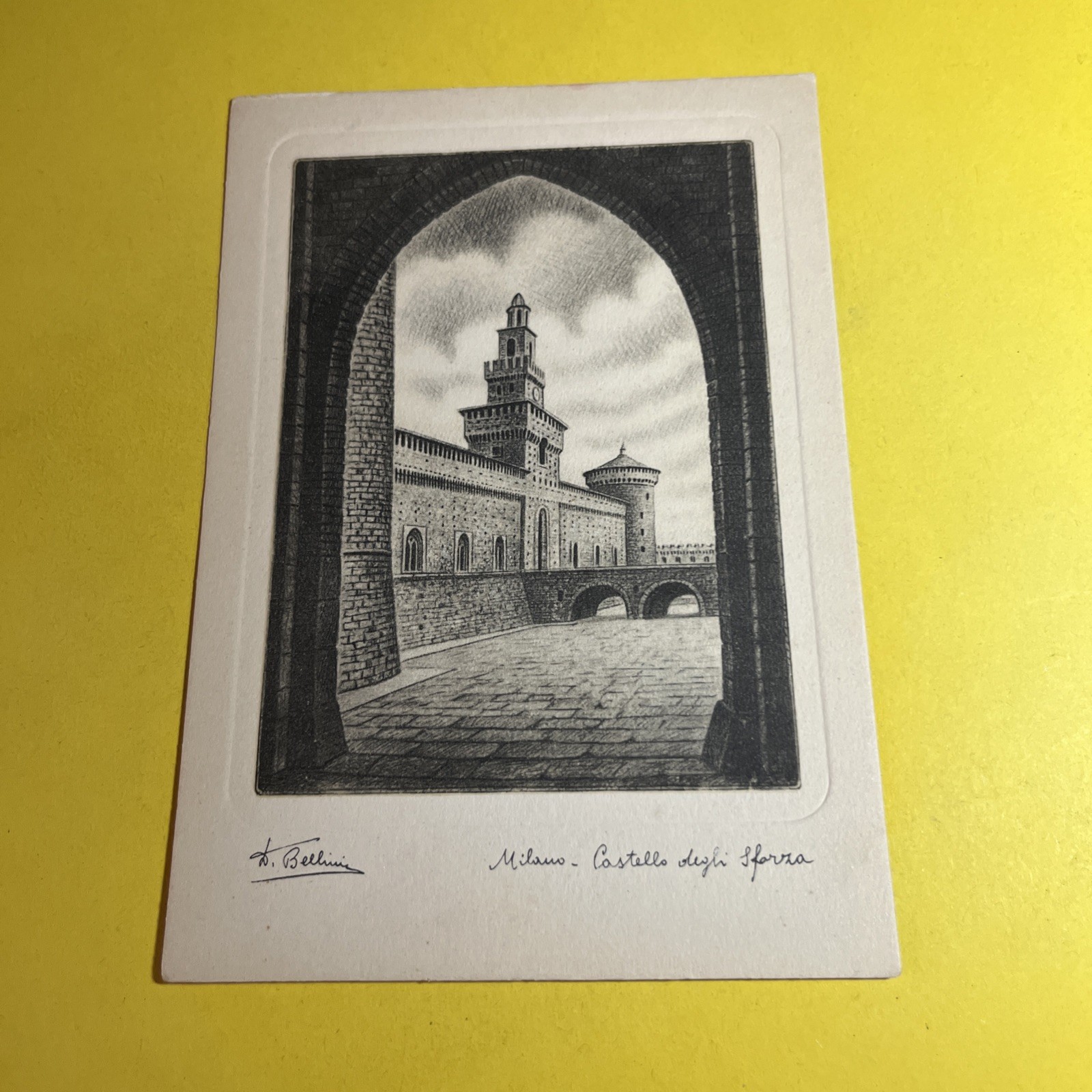 MILANO CASTELLO DEGLI SFORZA NON VIAGGIATA - CARTOLINA BIANCO E NERO