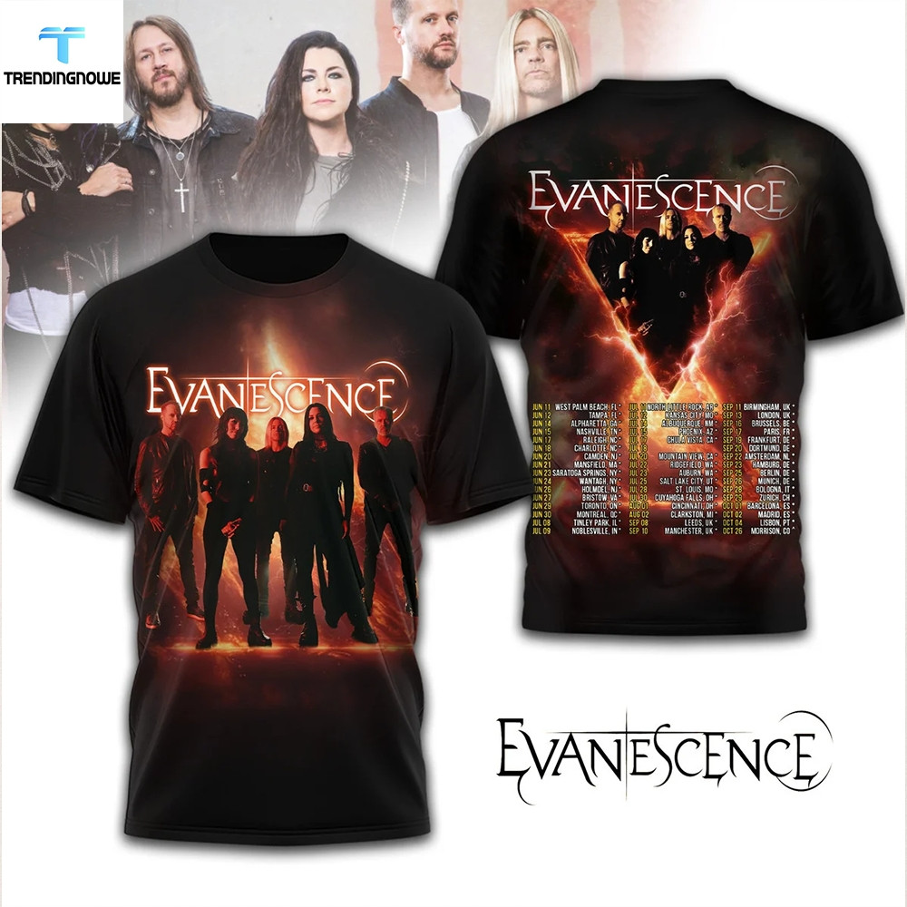 Evanescence 2026 World Tour Band Gift For Fan Full Size T-shirt 3D S-5XL QA1615