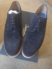 Oliver Sweeney Brogues Navy Blue Suede Uk Size 7 US 8 Euro 41 Bnib