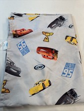 CARS Flat Sheet only Toddler Bed 54  x45  Lightening McQueen Lt Gray Disney