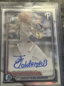 Jaeden Calderon 2024 Bowman Chrome Baseball  1st Bowman Auto 326/499 Refractor
