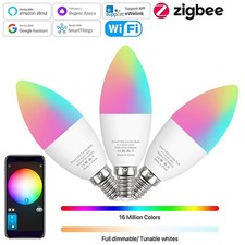E14 Smart Wifi Led Light Bulb Zigbee RGBCW Led Lamp Works With Alexa Amazon