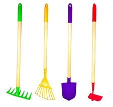 JustForKids Kids Garden Tool Set Toy, Rake, Spade, Hoe and Leaf Rake, reduced...