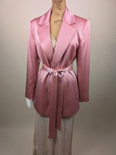 alice and olivia pink satin bow jacket