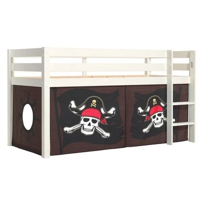 Lit Enfant Surélevé "Pino Caribian Pirates" 90x200cm Blanc - Photo 1/2