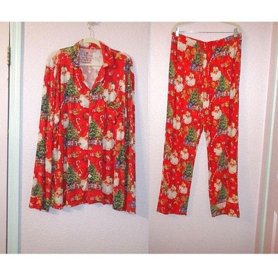 Bums & Roses Pajamas Size XL Bamboo Top & Pants 2 Piece Christmas Loungewear NEW