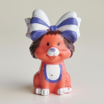 Silverlit Toys 1980s Bonnie Series PINK DOG - PURPLE BOW Tiny Mini PVC Figure
