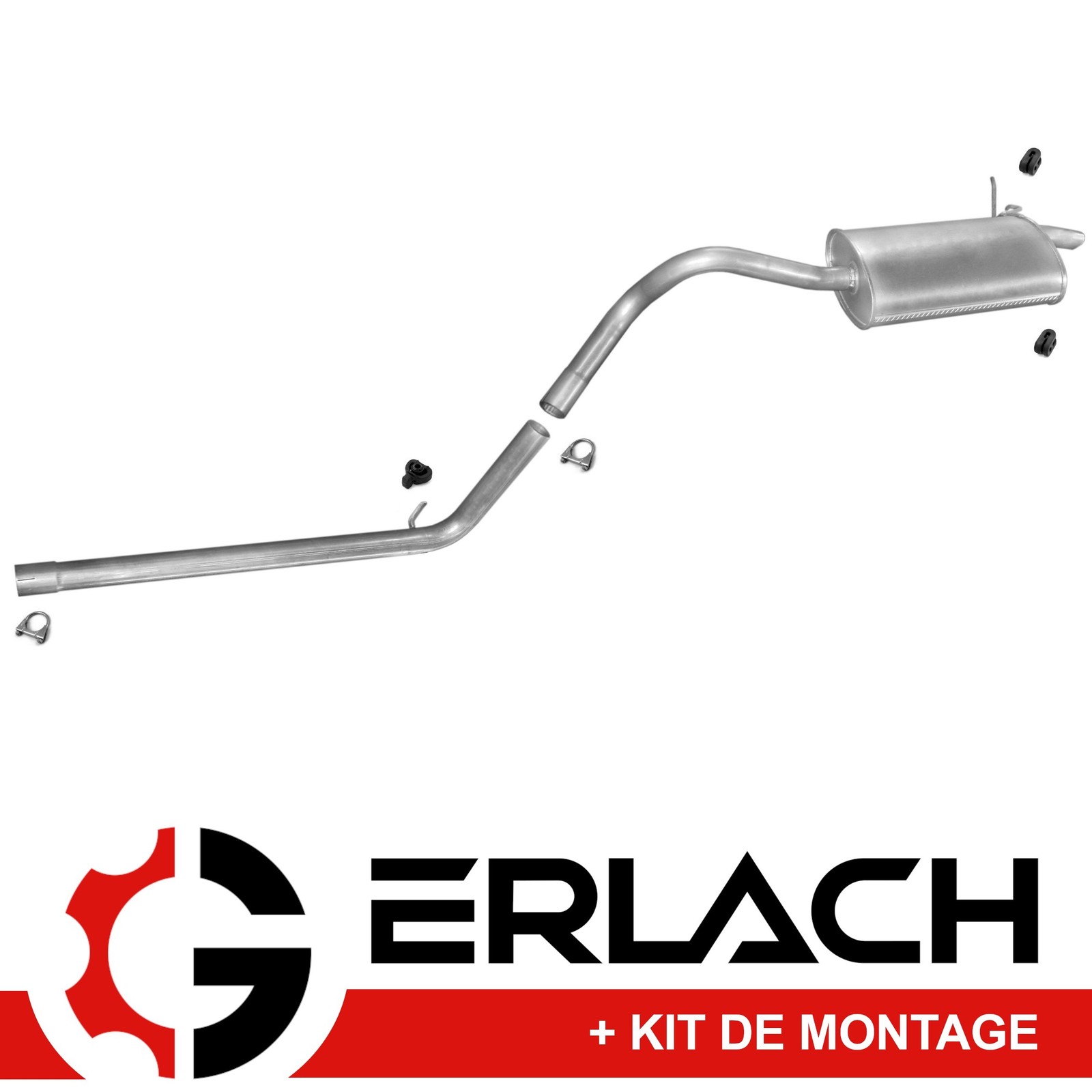 Silencieux arriere en acier aluminise pour Renault Kangoo 1.9 D 310