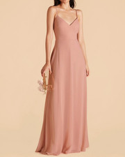 Birdy Grey Devin Chiffon Dress Sz XL Dusty Rose Sleeveless Pockets Prom Wedding