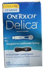 OneTouch Delica Lancets 100 Extra Fine 33 Gauge  DISCONTINUED LESS PAIN SEALED