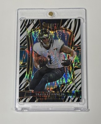 2025 Panini Select - Premier Level Travis Etienne #130 Zebra Prizm