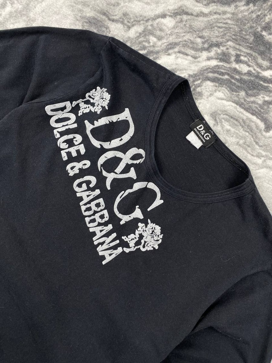Vintage Dolce Gabbana Big Logo T Shirt DG Men Size M Black | eBay