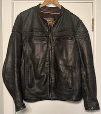 First Classics Genuine Leather Black Motorcyc...
