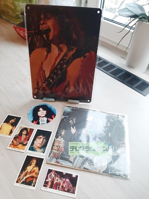T.Rex  Marc Bolan Konvolut 8x Blechschild Aufkleber Sammelkarten  7'' Vinyl Japan