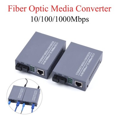 A Pair Gigabit Fiber Optical Ethernet Media Converter Single Mode SC up to 20km