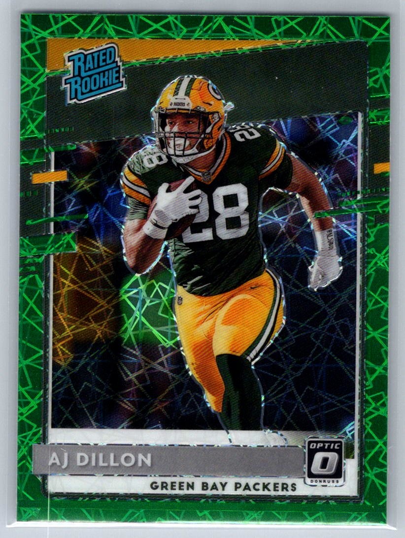 AJ Dillon Panini Donruss Optic #174 Green Velocity