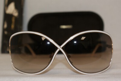 Tom Ford Sunglasses- Tom Ford Rickie TF179 28G white gold sunglasses Tom Ford White Enamel and Metal Frame Gradient Tint Rickie  main image 3