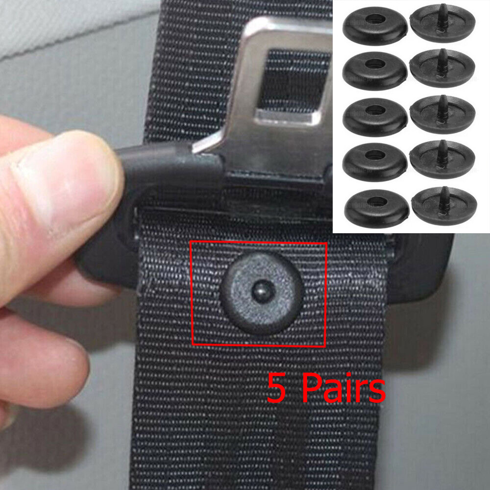 5 Pairs Universal Car Seat Belt Stopper Button Buckle Clips Accessories